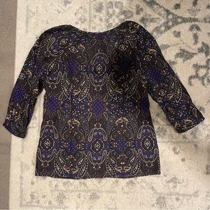 Banana Republic 3/4 sleeve paisley button down